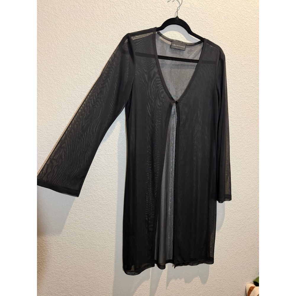 Connected Apparel Womens‎ Sheer Mesh Gothcore Grunge Layering Top Black Size M
